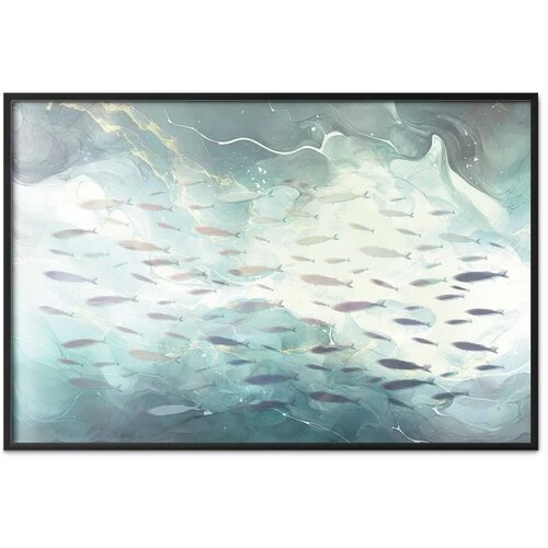  Plakat - School of Small Fish 60x40 Crni okvir Cene