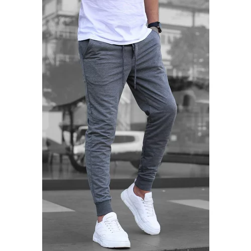 Madmext Anthracite Men's Tracksuits With Elastic Legs 4821