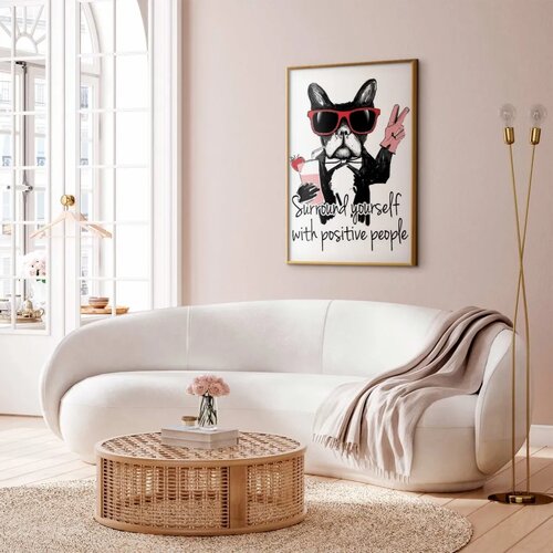  Plakat - Surround Yourself with Positive People 21x30 Zlatni okvir Slike