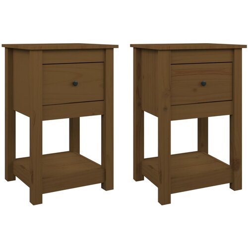 Maison Chic Dvo delni komplet Nočne omarice - Nočne mize medeno rjava 40x35x61,5 cm trdna borovina, (21687912) Slike