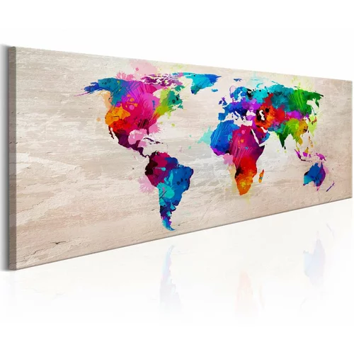  Slika - World Map: Finesse of Colours 150x50