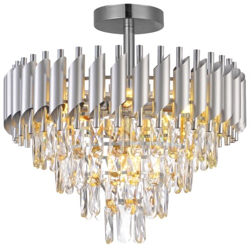 Brilagi plafonski luster eclipse 7xE14/10W/230V, prečnik 48 cm, srebrni Slike