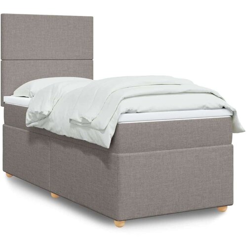 vidaXL Box spring postelja z vzmetnico taupe 80x200 cm blago, (21292058) Cene
