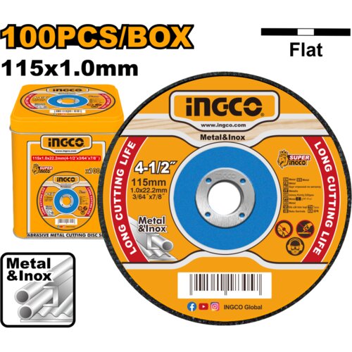 Ingco MCD10115100 REZNA PLOČA ZA METAL 115MMX1.0 Slike