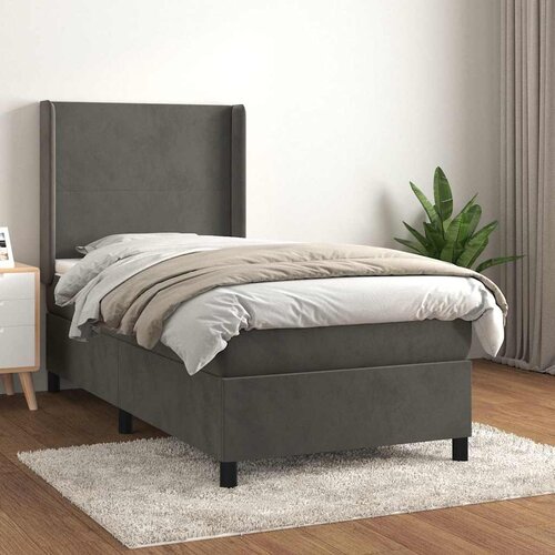 Box spring krevet s madracem tamnosivi 100x200 cm bar&amp;scaron;unasti Slike