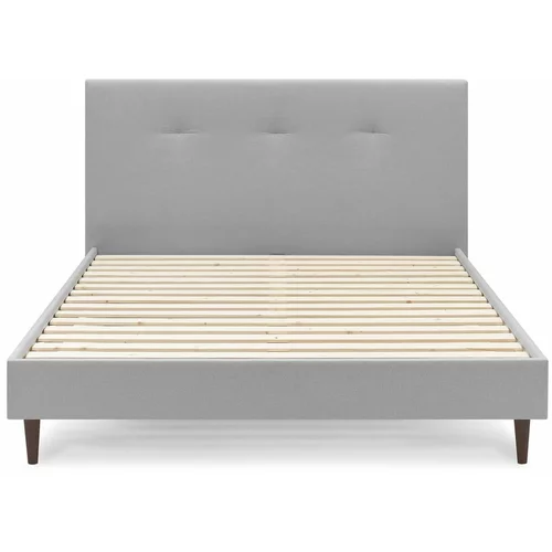 Bobochic Paris Svijetlo sivi tapecirani bračni krevet s podnicom 160x200 cm Tory -