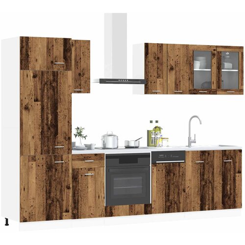  Kuhinjska jedinica Lyon 8 pcs Staro drvo Konstruirano drvo Slike