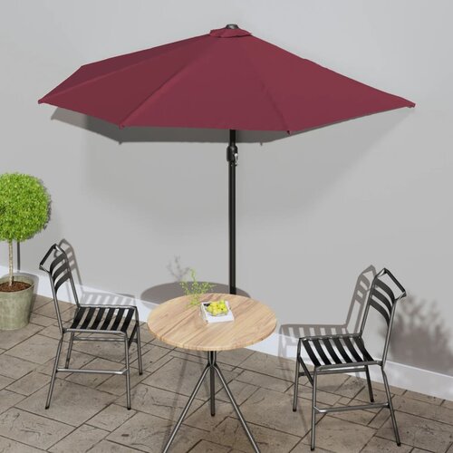 vidaXL Balkonski senčnik z aluminijastim drogom bordo 270x144x222 cm, (20693128) Cene