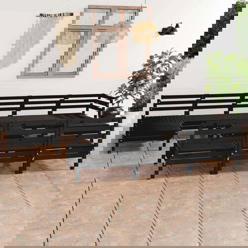  11-dijelna vrtna garnitura od masivne borovine crna Cijene