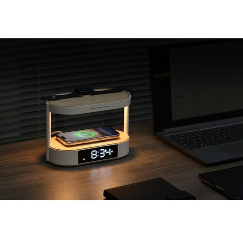  Immax NEO 09111L - LED stona lampa sa prigu&amp;scaron;iva, budilnikom i punjačem TRIPLE DOCK LED/1,5W/5V Slike