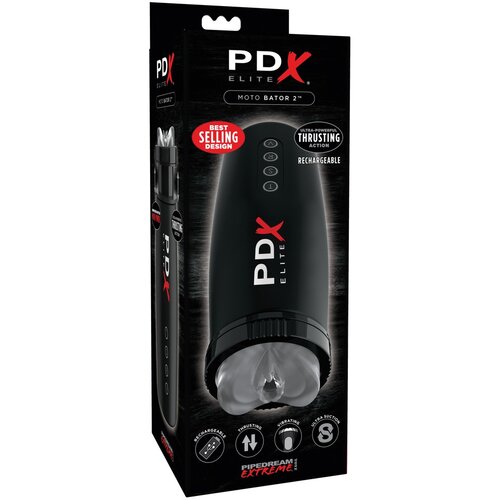 PDX Elite Moto Bator 2 - sesalni, vibracijski masturbator za pičko (črn) Cene