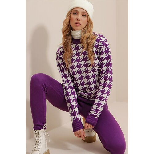 Trend Alaçatı Stili Sweatsuit - Purple - Regular fit Cene
