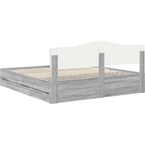  Okvir za krevet Siva Sonoma 180 x 200 cm Inženjersko Drvo - Sivi hrast sonoma 180 x 200 cm Slike