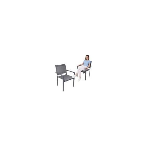  Saska Garden set od 2 vrtne stolice Textilene 57 &times; 57 &times; 88 cm &ndash; sive Cijene