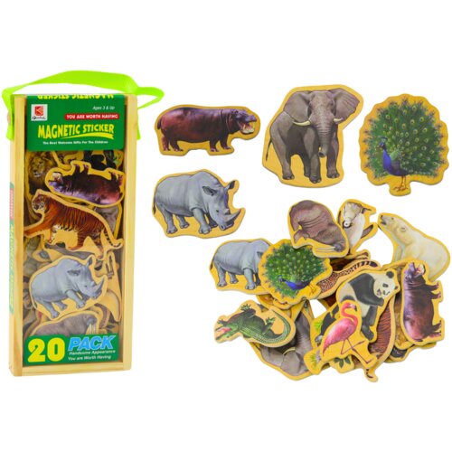  Wooden Magnets Wild Animals Safari 20 pieces Slike