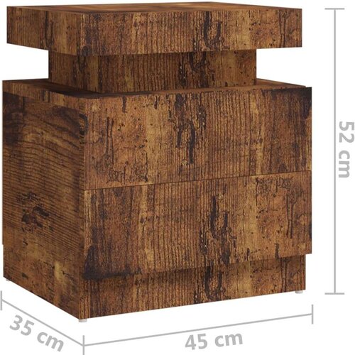 VidaXL noćni ormarić boja dimljenog hrasta 45 x 35 x 52 cm od iverice Slike