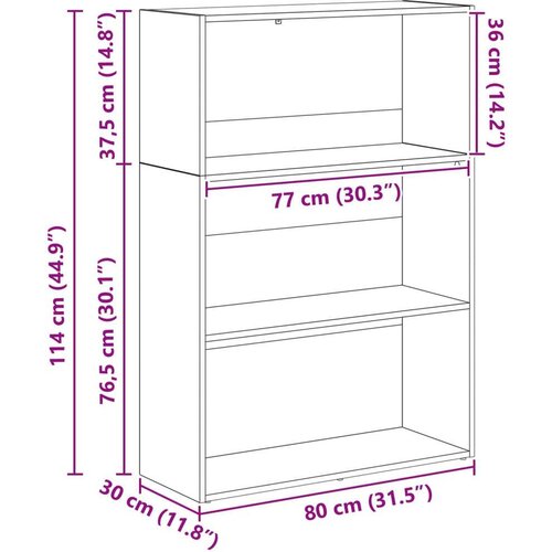  Polica Crni hrast 60 x 30 x 76.5 cm Konstruirano drvo Slike