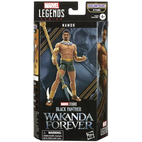 Hasbro Marvel Legends Series Black Panther Wakanda Forever Namor 6-palčna igrača akcijska figura, 3 dodatki, 1 izdelava - del A-figure, večbarvna (F3673), večbarvna, (20839588)