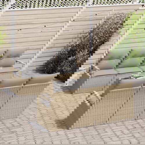  Set od 7 komada za vrtni kauč s jastučićima bež poli ratan Cene