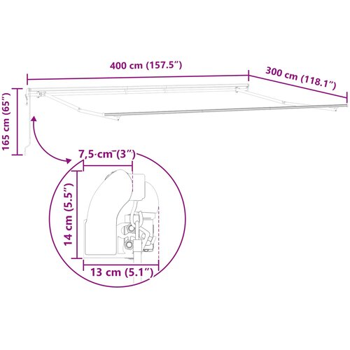  Električna retraktabilna tenda Bež 400 &amp;times; 300 cm Slike