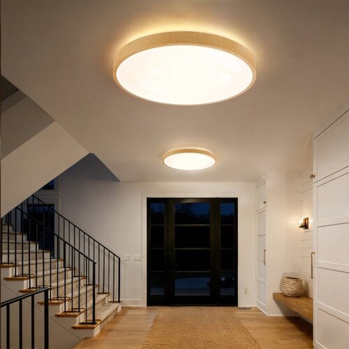  Brilagi-LED prigu&amp;scaron;iva svetiljka GLASS POOL DOUBLE LED/80W/230V 60 cm u dekoru drveta + daljinski upravljač Slike