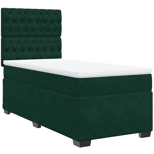 Box spring krevet s madracem tamnozeleni 90x190 cm bar&amp;scaron;unasti Slike