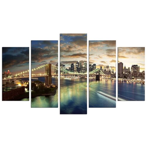 Charm vi&amp;scaron;edijelna slika Bridge NYC, 110 x 60 cm Slike