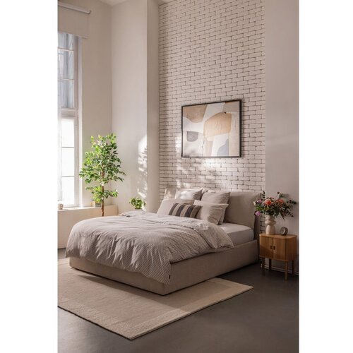 Bonami Selection Bež tapecirani bračni krevet s podnicom i prostorom za odlaganje 160x200 cm Thessa Pillow &amp;ndash; Slike