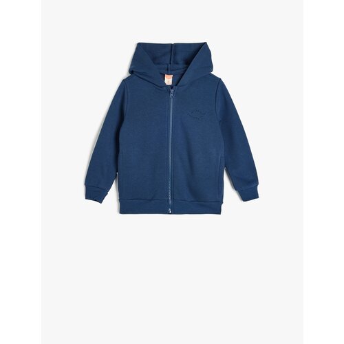 Koton Basic Hooded Sweatshirt Zippered Raised Slike