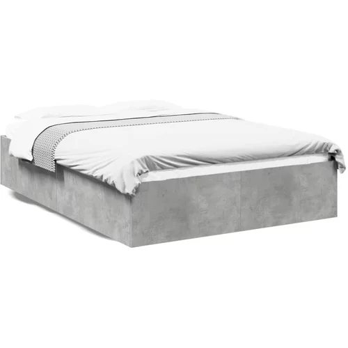  Okvir kreveta siva boja betona 120x200 cm od konstruiranog drva