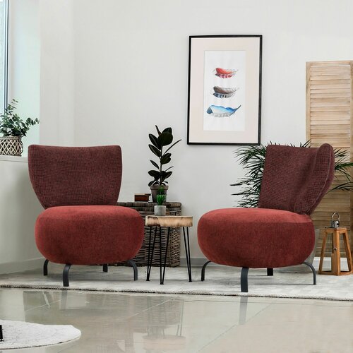 Atelier Del Sofa loly set - claret red claret red wing chair set Slike