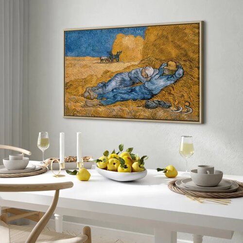  Slika - Vincent van Gogh &amp;ndash; Noon: Rest from Work 90x60 U prirodnom drvenom okviru Slike