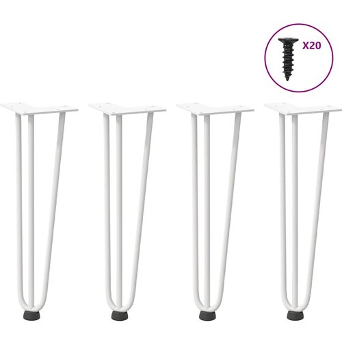 VidaXL noge za mizo za lase 4 kosi bela 42 cm trdno jeklo Slike