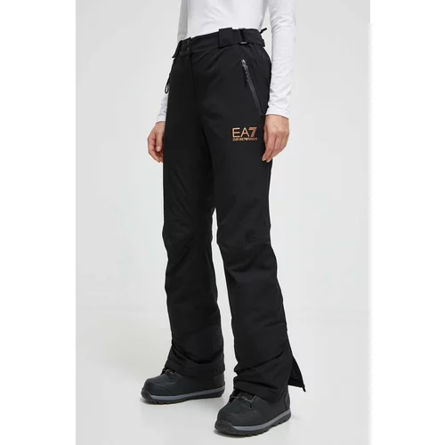 Ea7 Emporio Armani Smučarske hlače črna barva