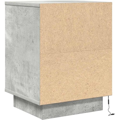  Noćni ormarić s LED svjetlima siva boja betona 38x34x50 cm Slike