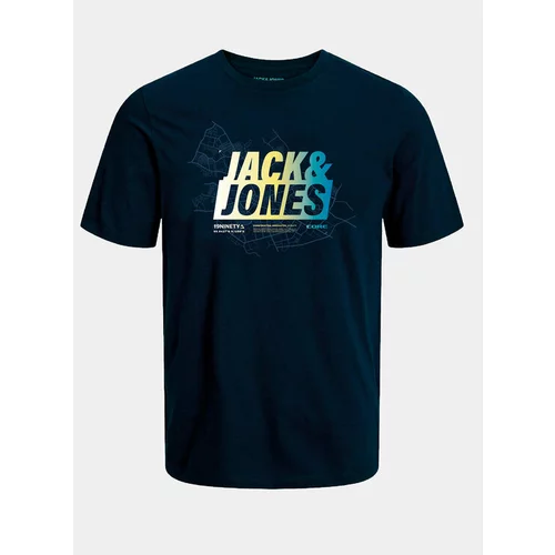 Jack & Jones Majica Map 12257908 Mornarsko modra Regular Fit