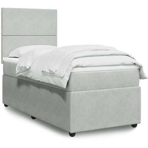 Box spring krevet s madracem svjetlosivi 100x200 cm bar&scaron;unasti Cijene