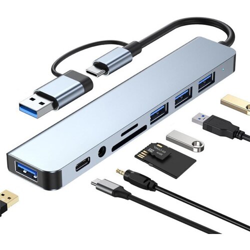 Fast_Asia USB+TIP C Hub 4xUSB 3.0+TIP C+SD/micro sd+ Audio Slike