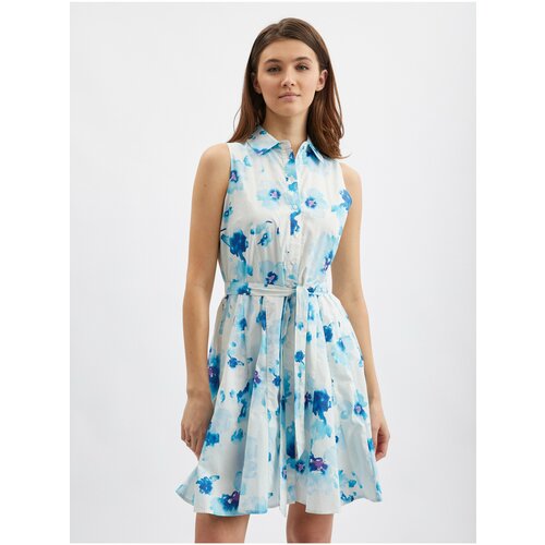 Orsay Blue-White Women Flowered Dress - Women Slike