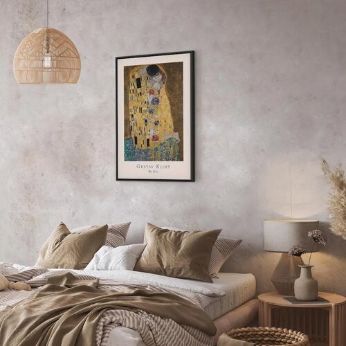  Slika - Gustav Klimt - The Kiss (1 Part) Vertical 40x60 U crnom drvenom okviru Slike