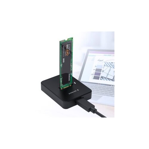  Postolje za M.2 SATA &amp;amp; NVME SSD drive docking station, black GEMBIRD, Type-C, DD-U3M2 Slike