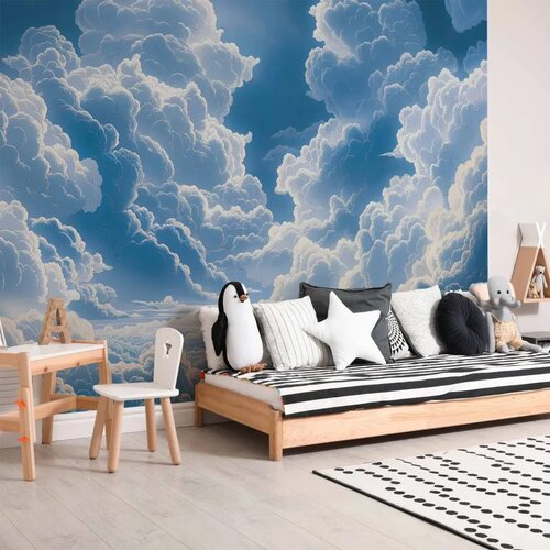  Foto tapeta - Blue Sky Breaking Through White Fluffy Clouds 400x280 Slike