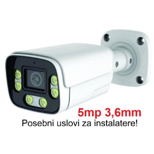 Gembird CAM-IP5MP-HAQ60D GMB kamera 5mp APP P6SLite 3.6mm-F1.4 POE, IP66 DuaL LED 6xIR+6xFull Color, MIC,25m Cene