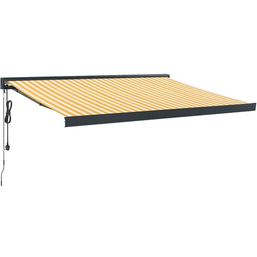 Maison Chic Zložljiva tenda - Senčniki rumena in bela 3,5x2,5 m blago in aluminij, (22038123) Cene