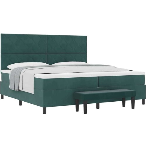 Box spring krevet Tamnozelena 200 x 200 cm Bar&amp;scaron;un Slike
