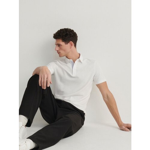 Reserved polo majica regular - bela Cene