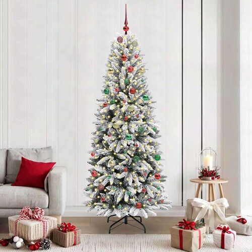 vidaXL Umjetno božićno drvce s stalakom Bijelo 78 x 78 x 210 cm Cijene