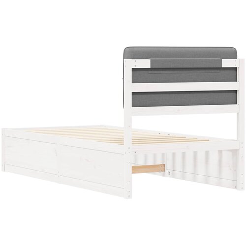  Krevetni okvir s tapiciranim uzglavljem Svijetlo siva Svjetlosiva 205.5 x 85.5 x 93 cm Slike