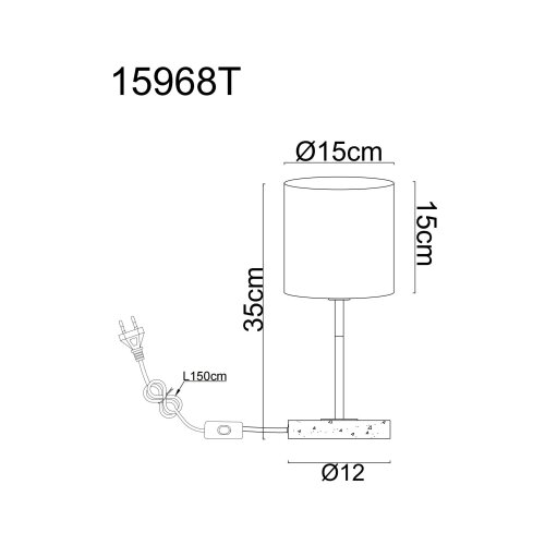 Globo 15968T - Stona lampa DELEON 1xE14/40W/230V Slike
