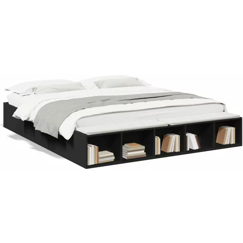vidaXL Okvir za krevet crni 180 x 200 cm konstruirano drvo